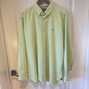 Ralph Lauren Men’s XXL Classic Fit Shirt Green Button Down Long Sleeve Polo